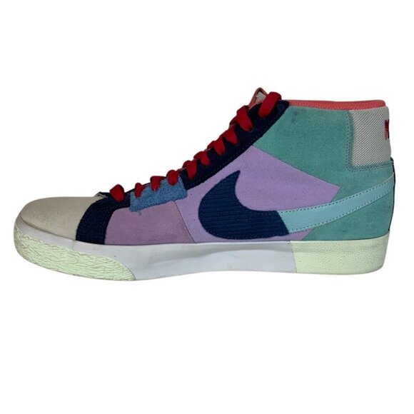 Nike SB Zoom Blazer Mid PRM Mosaic Mens Sz 10.5 Lilac Court Blue Copa DA8854-500 - Picture 7 of 12